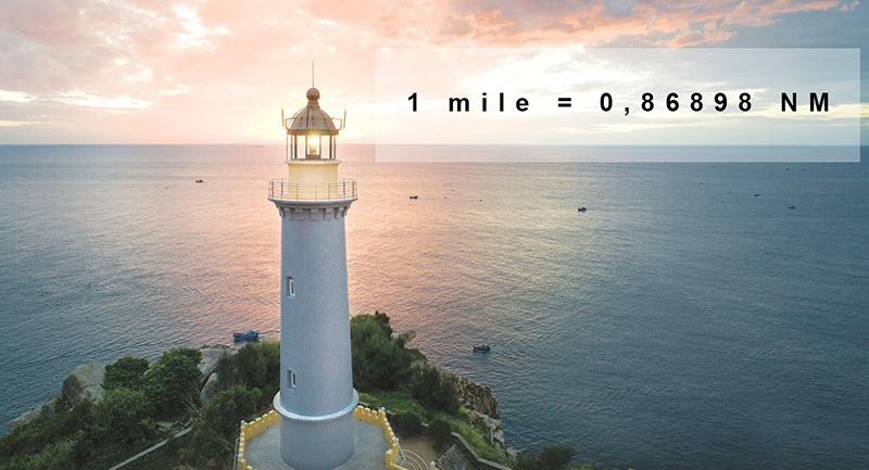 Theo tiêu chuẩn quốc tế, 1 Mile bằng 0,86898 hải lý