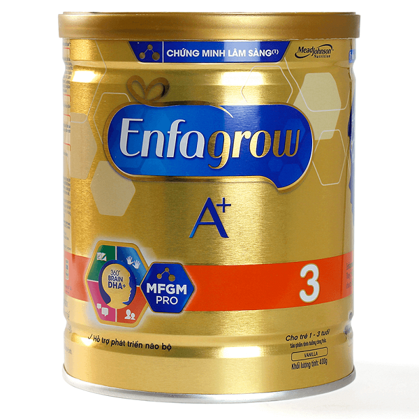 Sữa Enfagrow A+ Brain DHA+ số 3 cho bé từ 1-3 tuổi hương vani hộp 400g - Mẹ và Bé Plaza