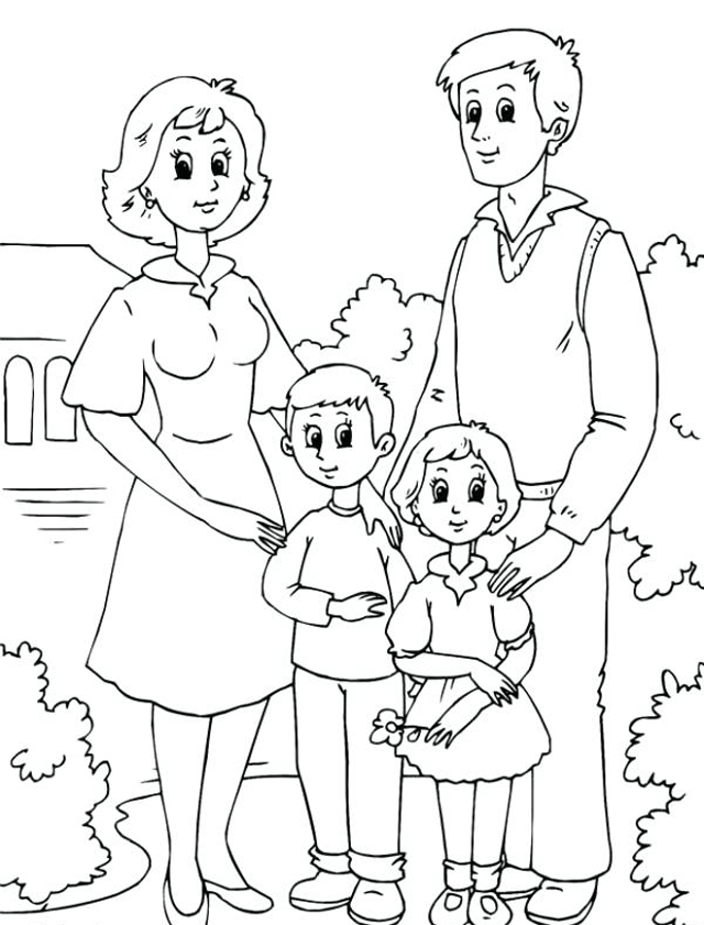 Bộ tranh tô màu chủ đề gia đình cho bé - Download.vn