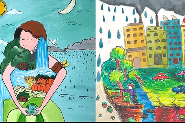 Vẽ tranh ý tưởng trẻ thơ bảo vệ môi trường