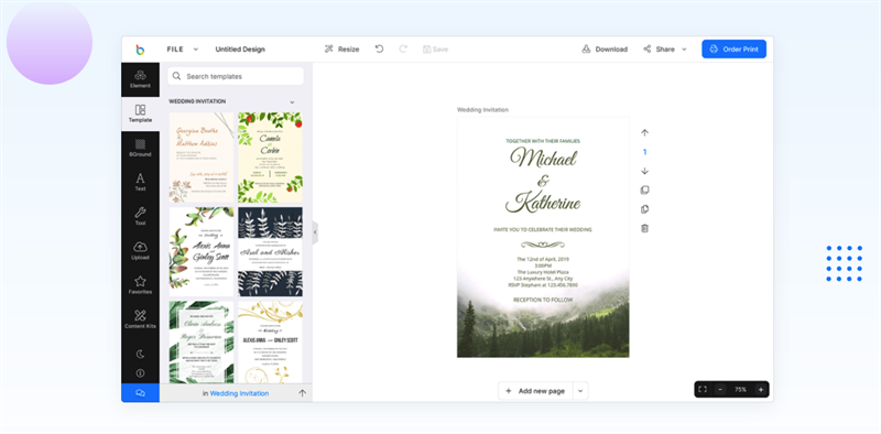 DesignBold: Website thiết kế thiệp cưới online
