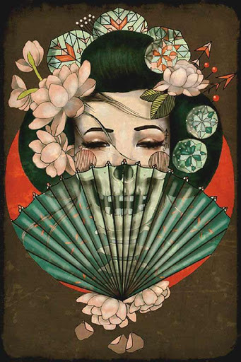 Ý nghĩa hình xăm Geisha cầm quạt