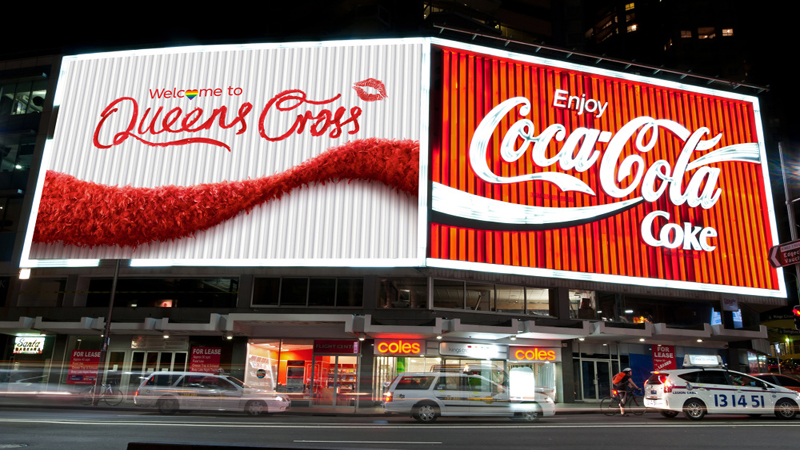 Màn hình LED Coca-Cola của Mỹ được đặt ở vị trí góc rộng dễ quan sát